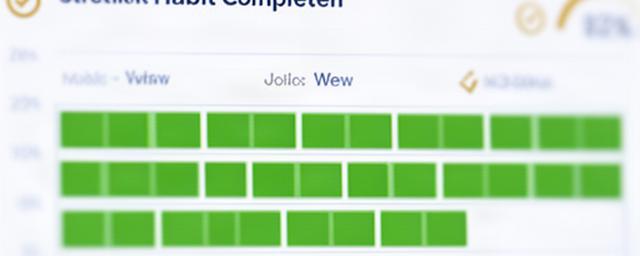 Close-up of a streak calendar with filled green squares showing consistent daily habit completion over three weeks